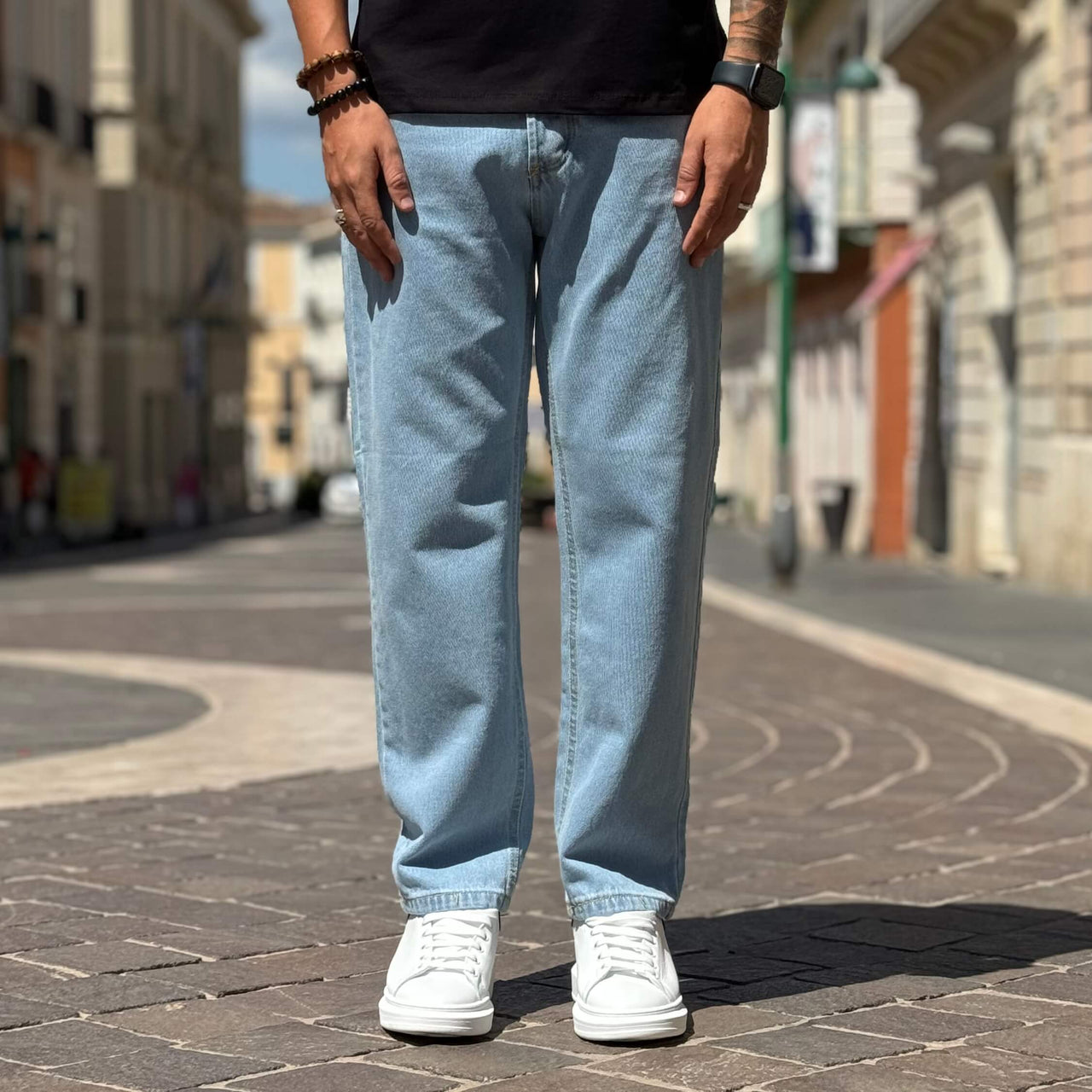 Jeans azzurro baggy fit - FLAG STORE