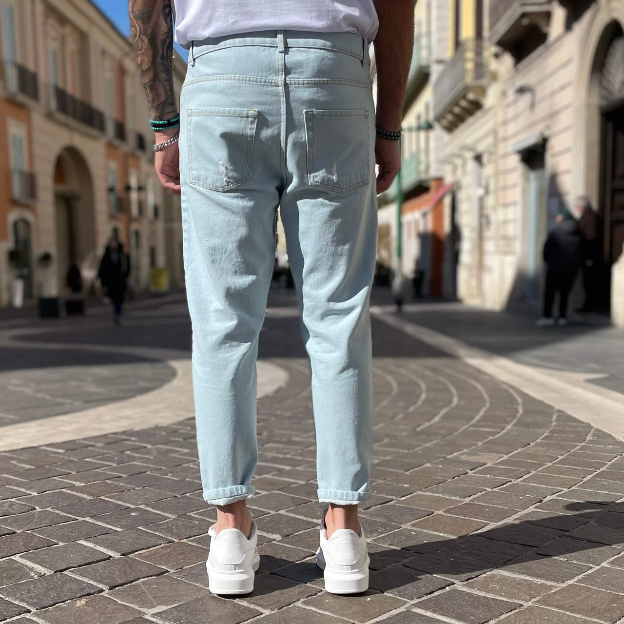 Jeans chiaro 2.0 strappo alle ginocchia - FLAG STORE