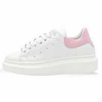 Thumbnail for Sneakers bianche con riporto rosa in pelle con puntini - FLAG STORE