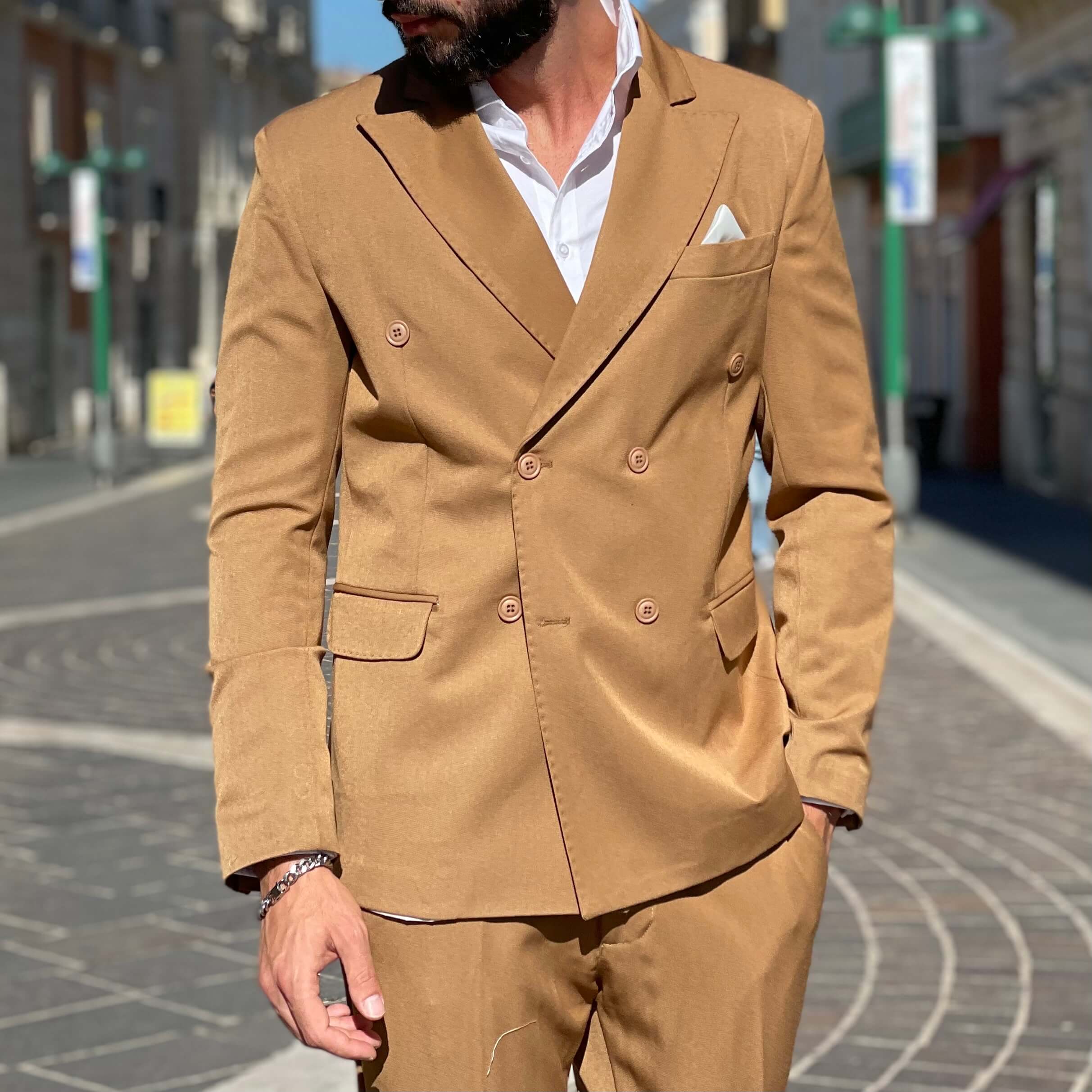 Abito doppiopetto beige biscotto - FLAG STORE