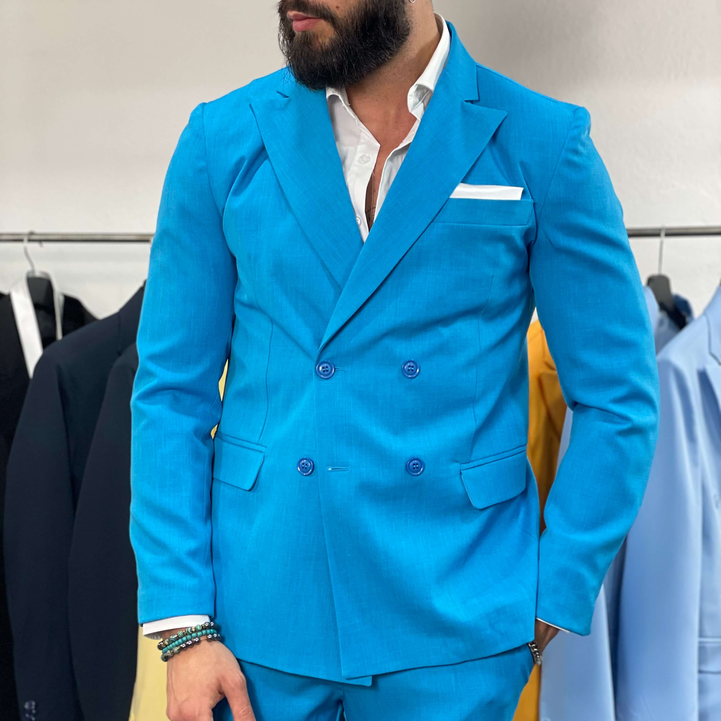 Abito doppiopetto bluette - FLAG STORE