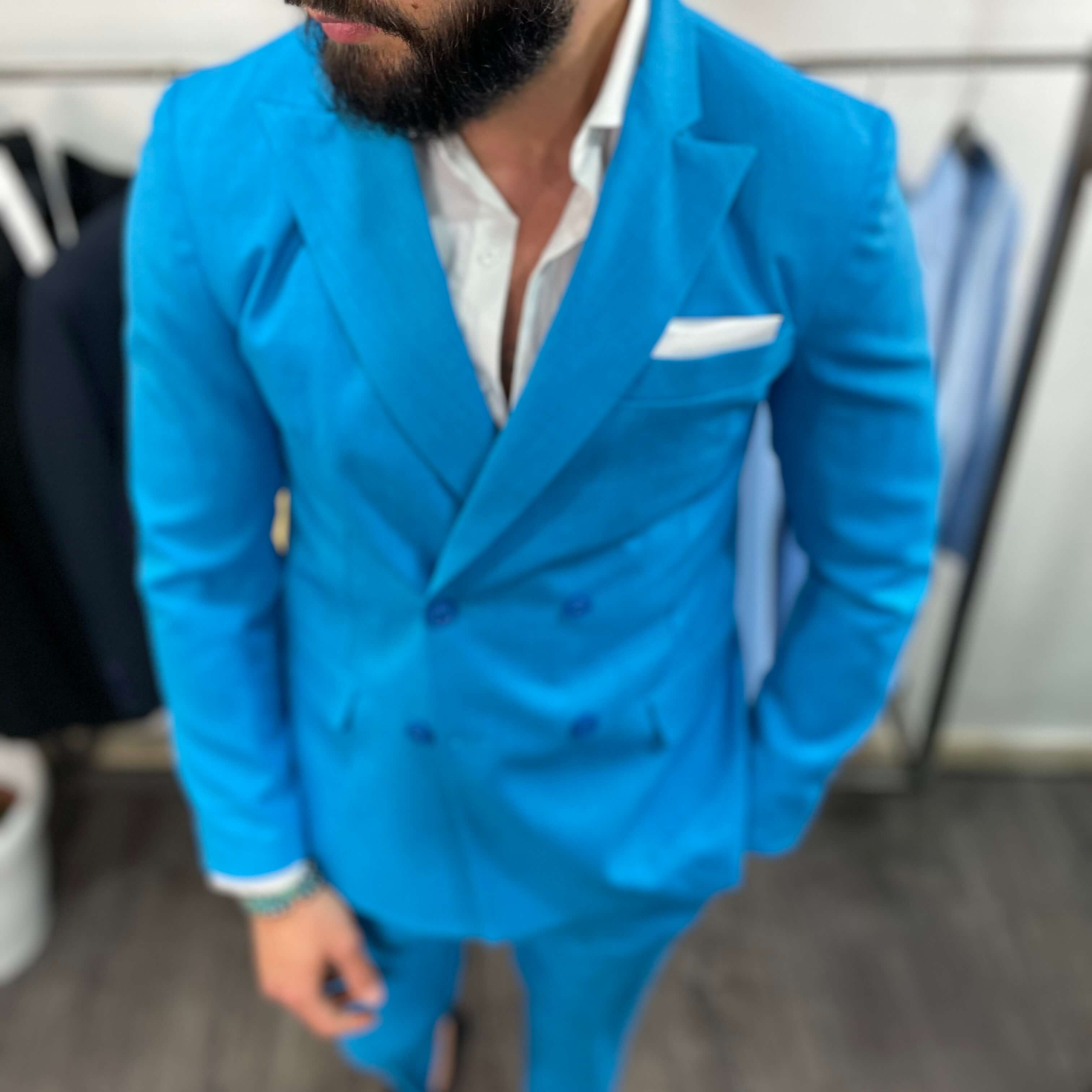 Abito doppiopetto bluette - FLAG STORE