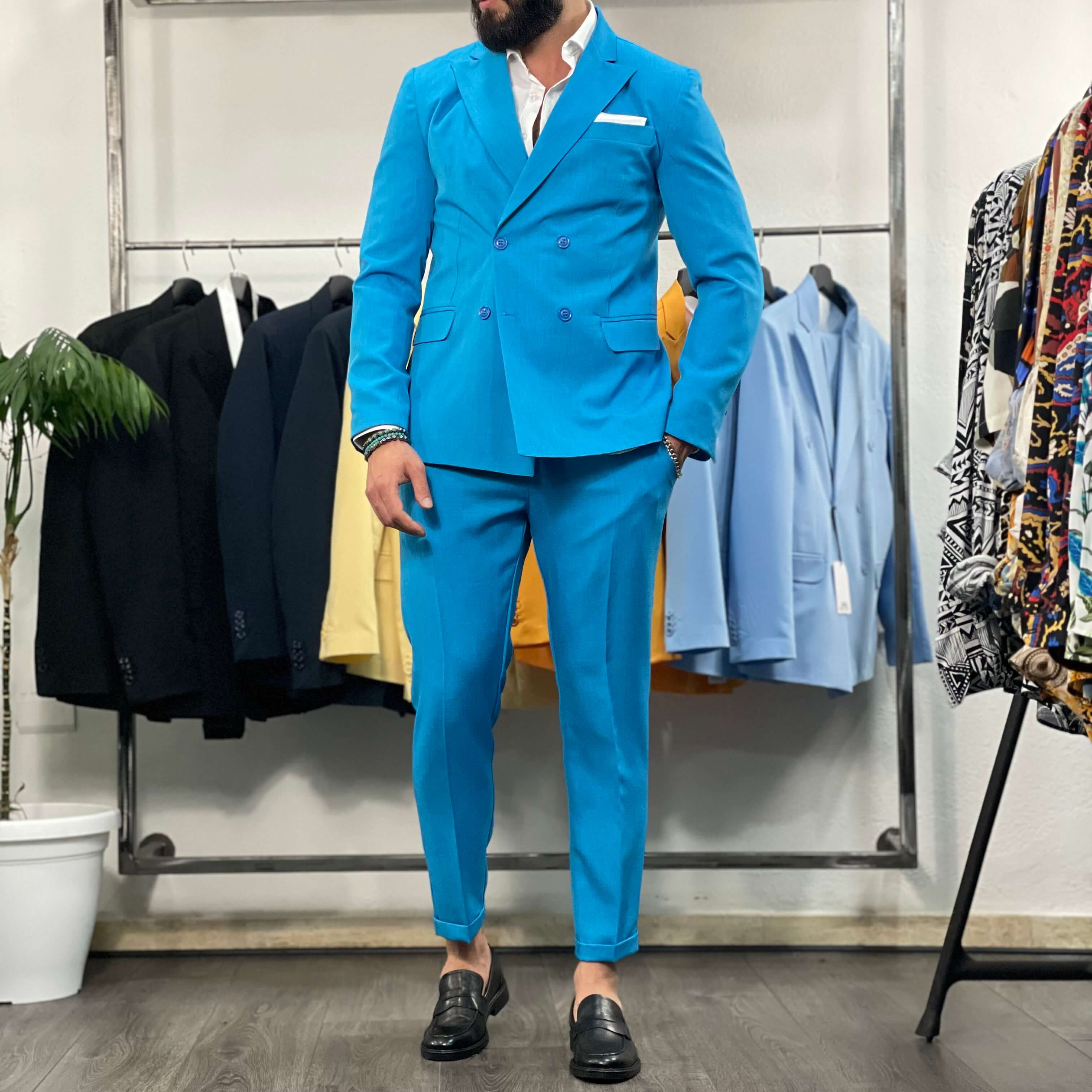 Abito doppiopetto bluette - FLAG STORE