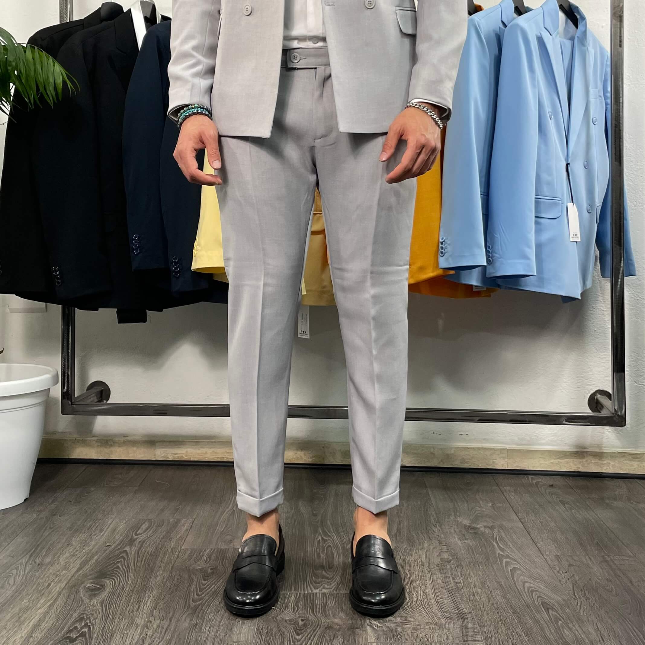Gray double-breasted suit - FLAG STORE 