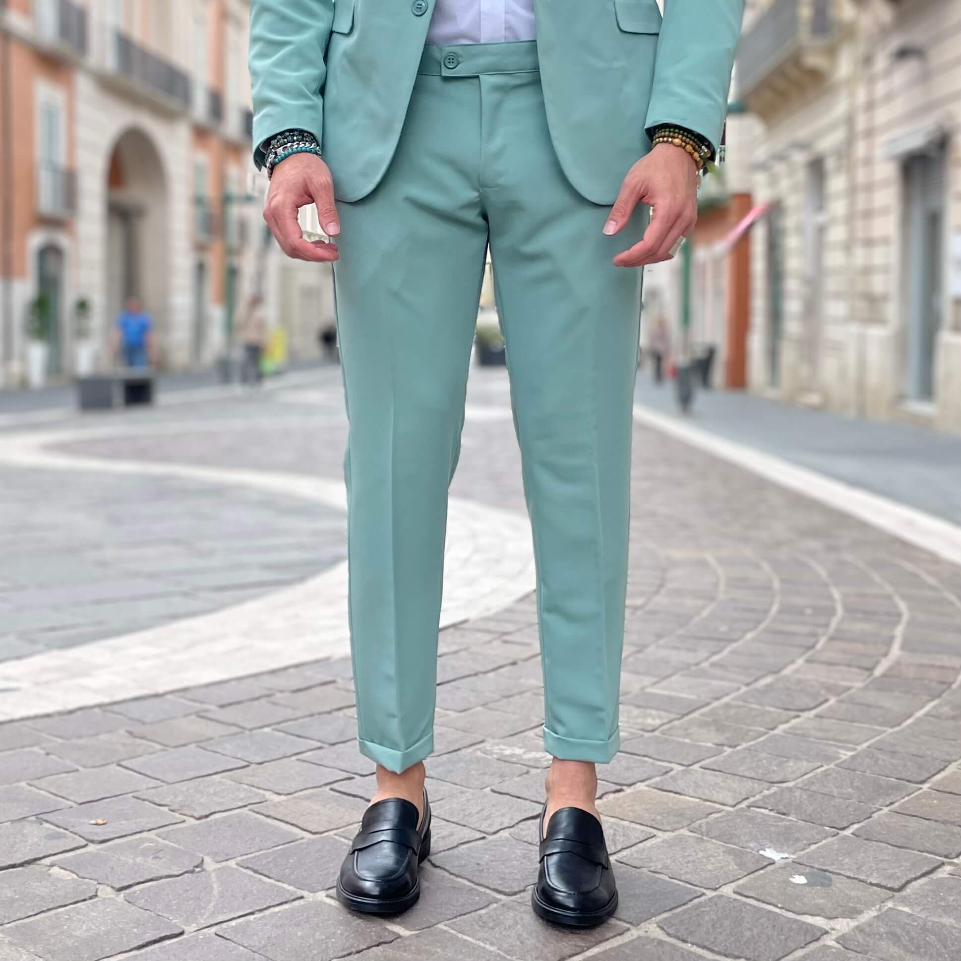 Aqua Green Single-Breasted Suit 2.0 - FLAG STORE 