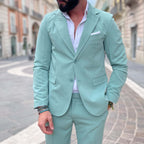 Aqua Green Single-Breasted Suit 2.0 - FLAG STORE 
