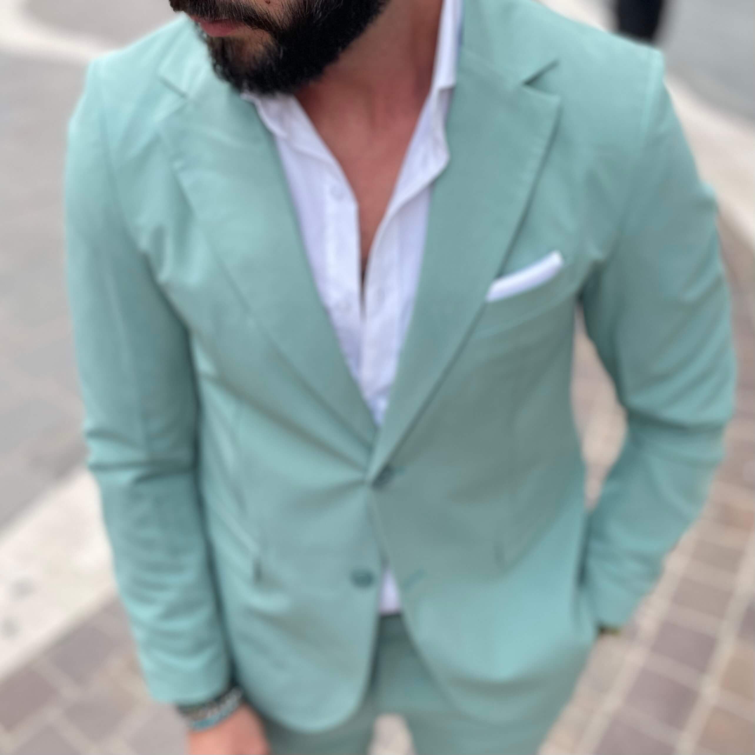 Aqua Green Single-Breasted Suit 2.0 - FLAG STORE 