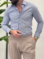 Camicia Slim a Righe Gold