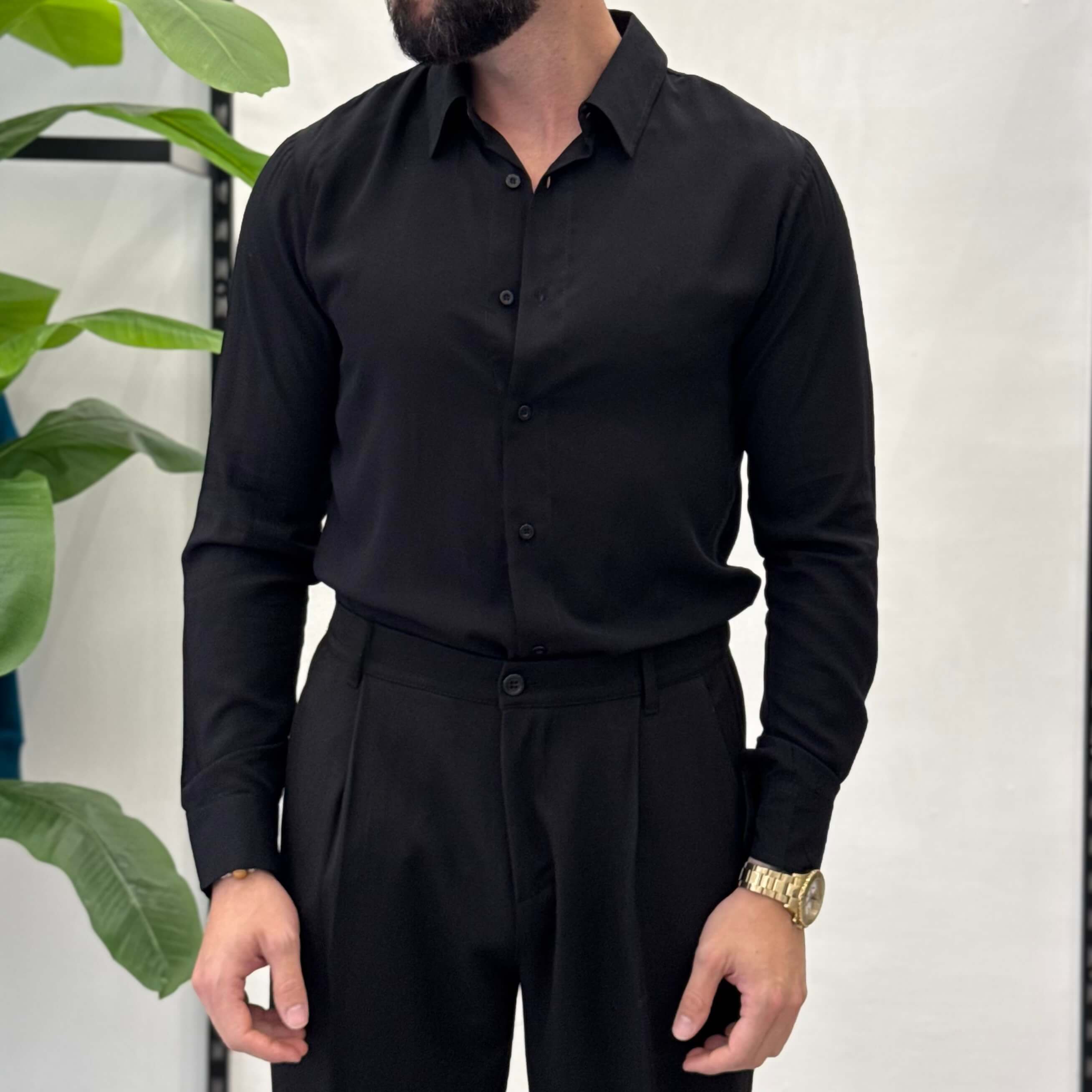 Camicia Slim in Viscosa Zen