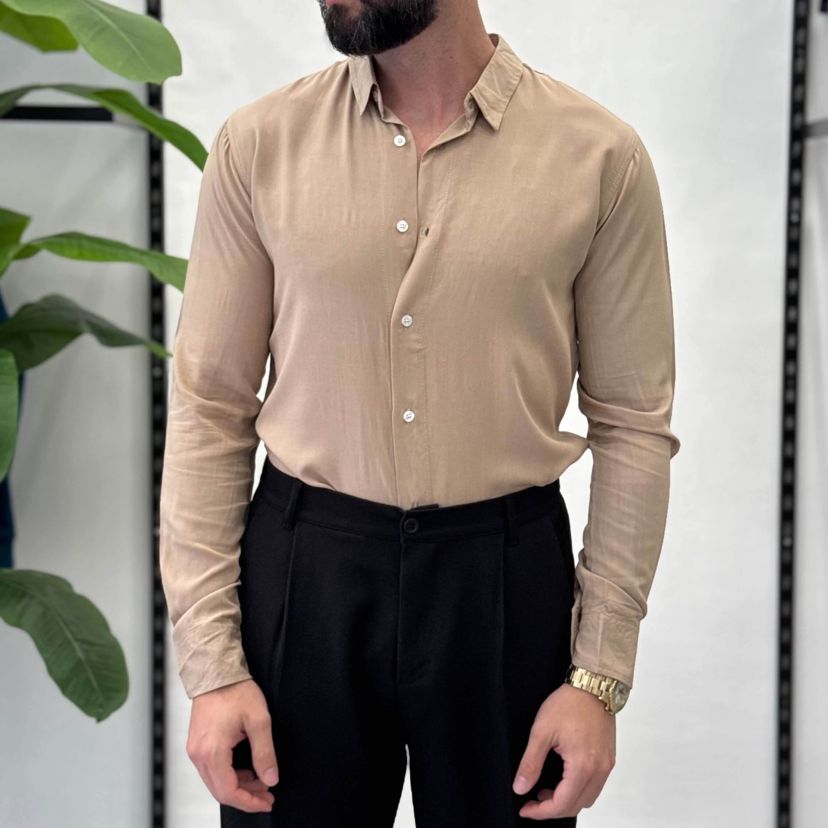 Camicia Slim in Viscosa Zen