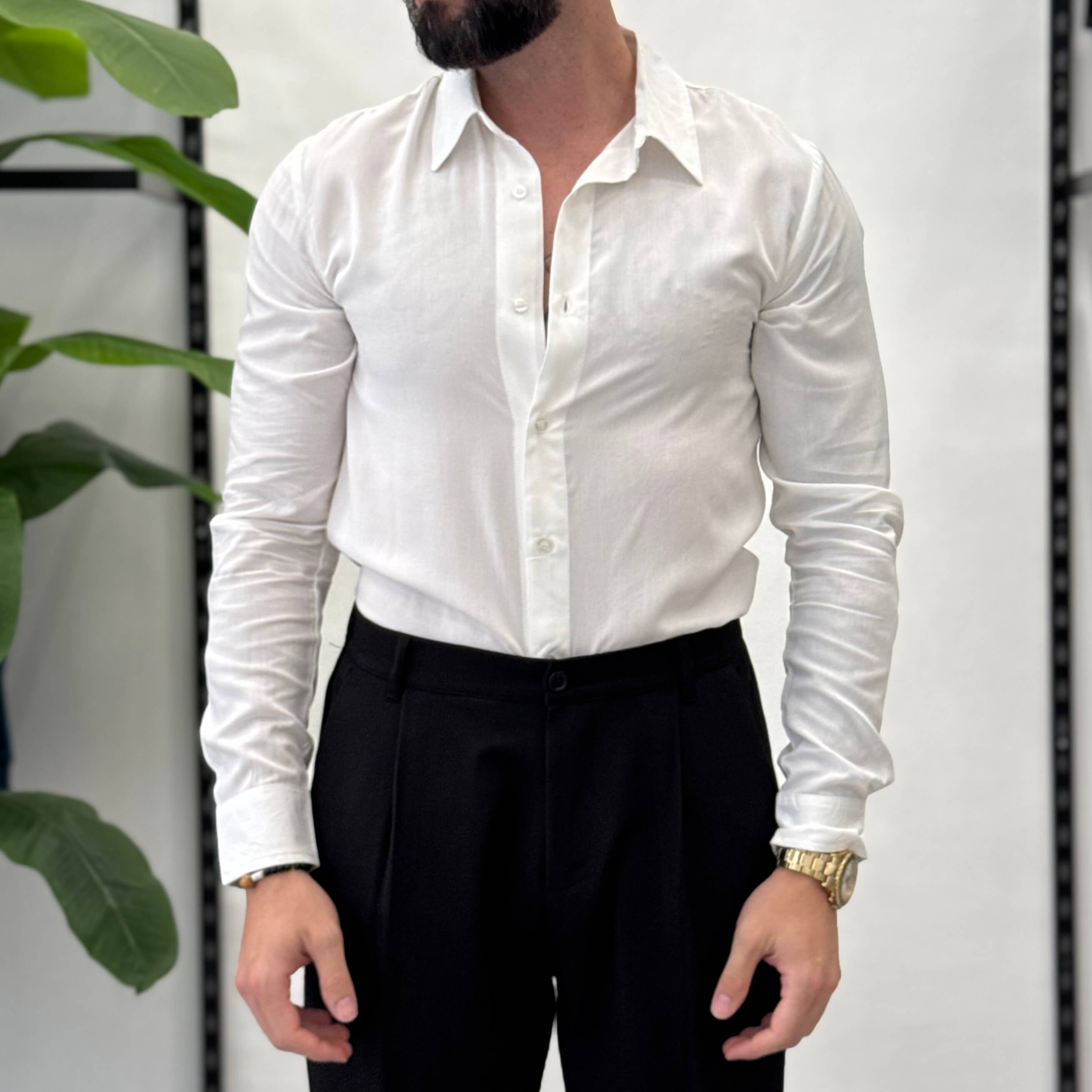 Camicia Slim in Viscosa Zen