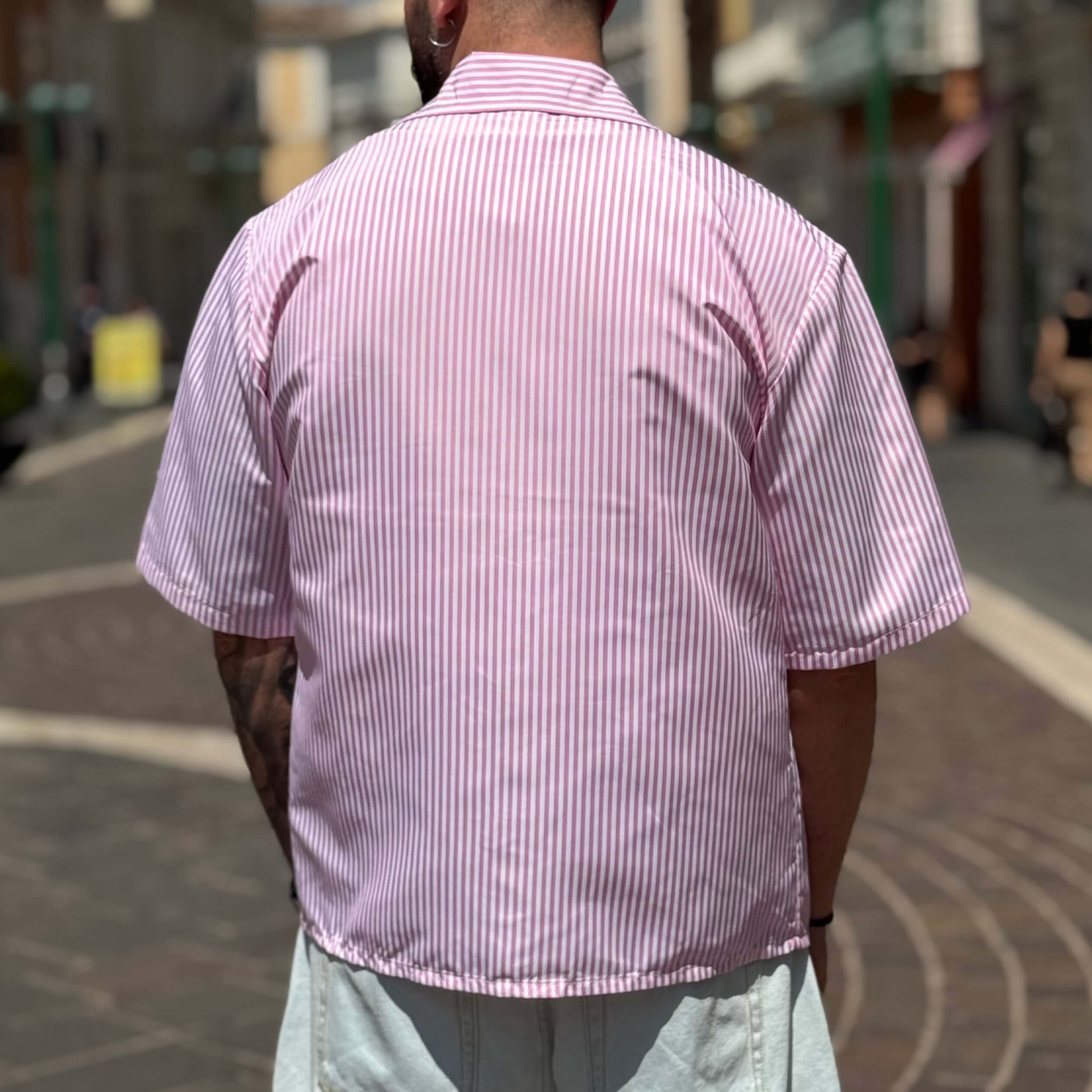 Camicia a righe boxy mezza manica