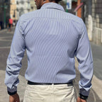 Camicia azzurra a righe - FLAG STORE