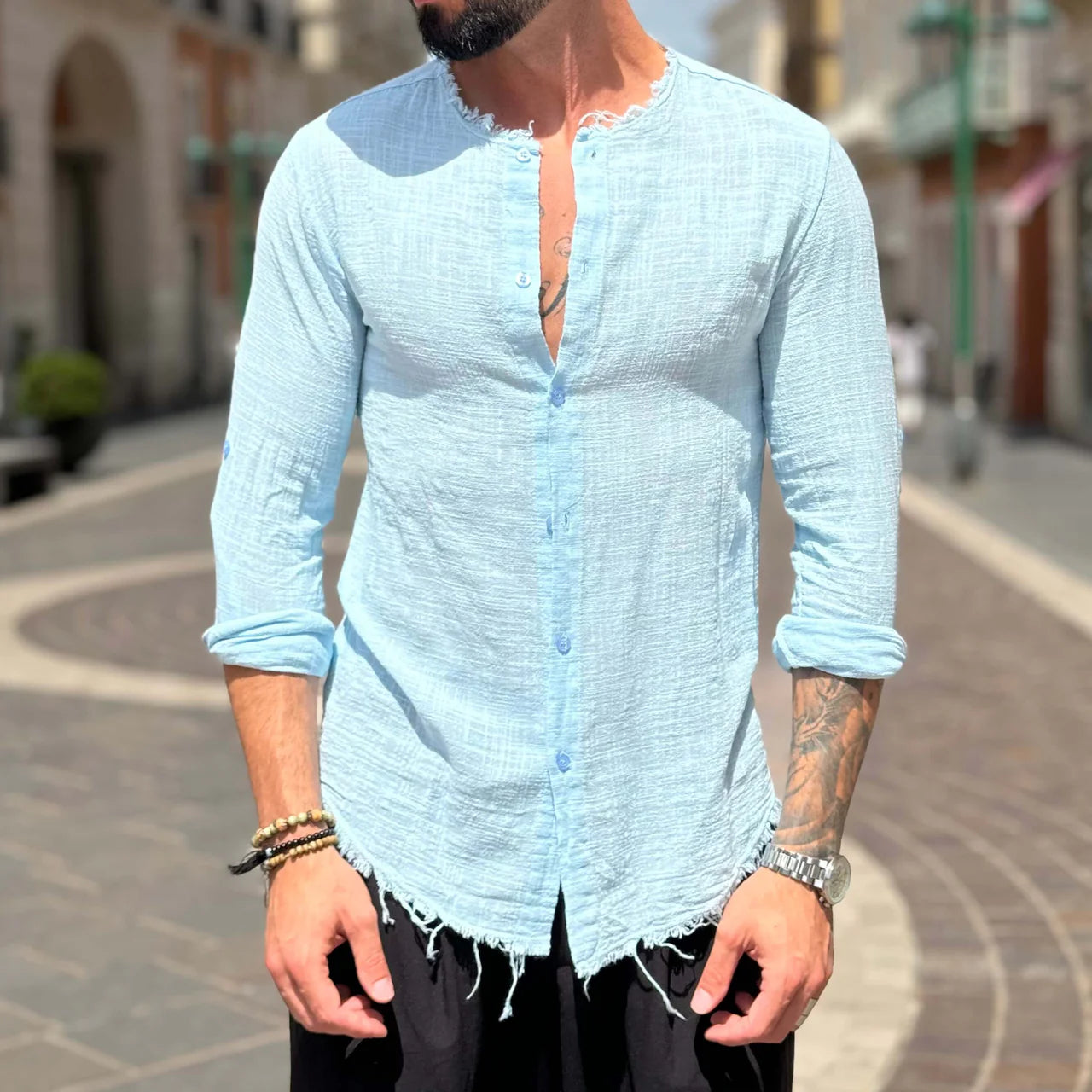 Camicia con collo sfrangiato - FLAG STORE