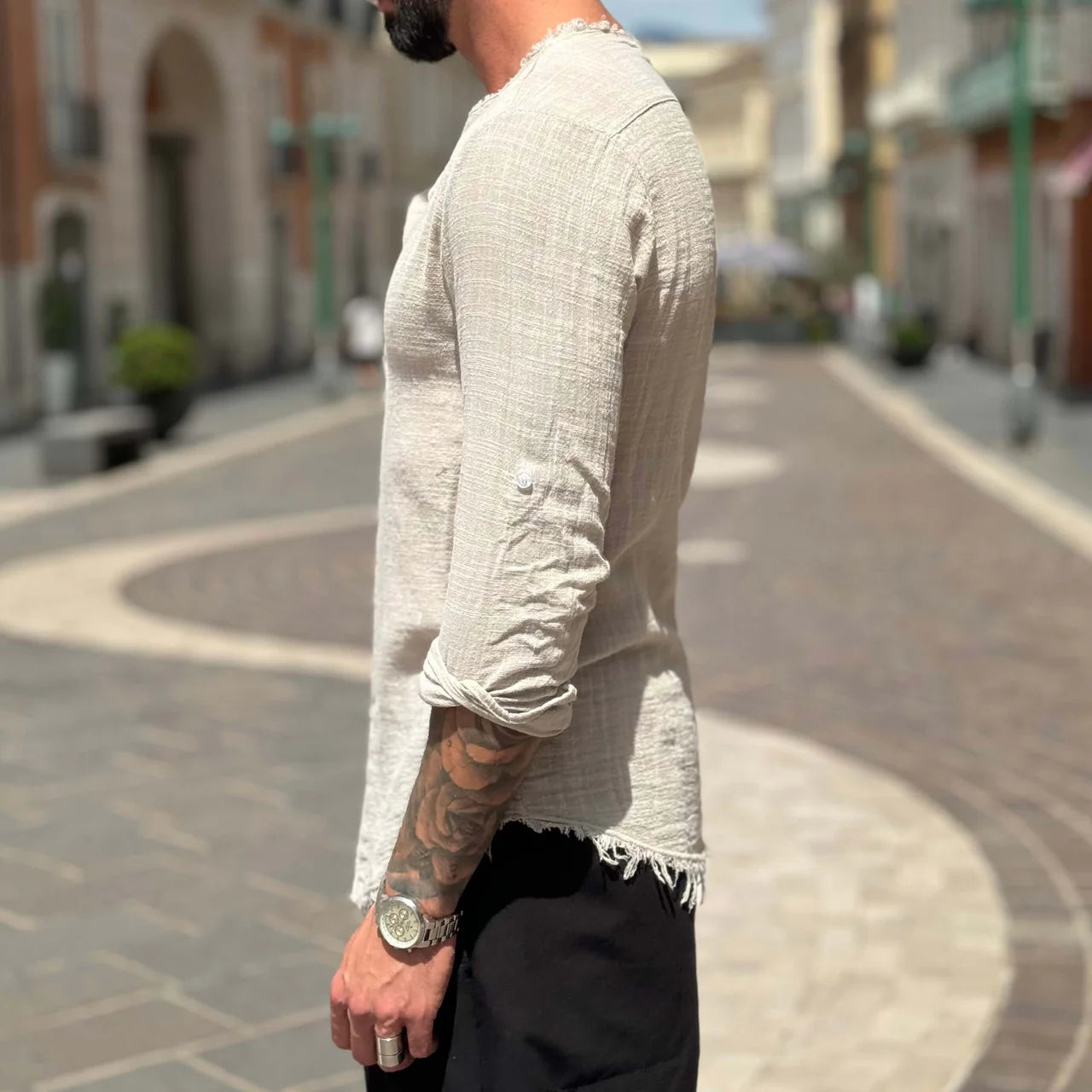 Camicia con collo sfrangiato - FLAG STORE