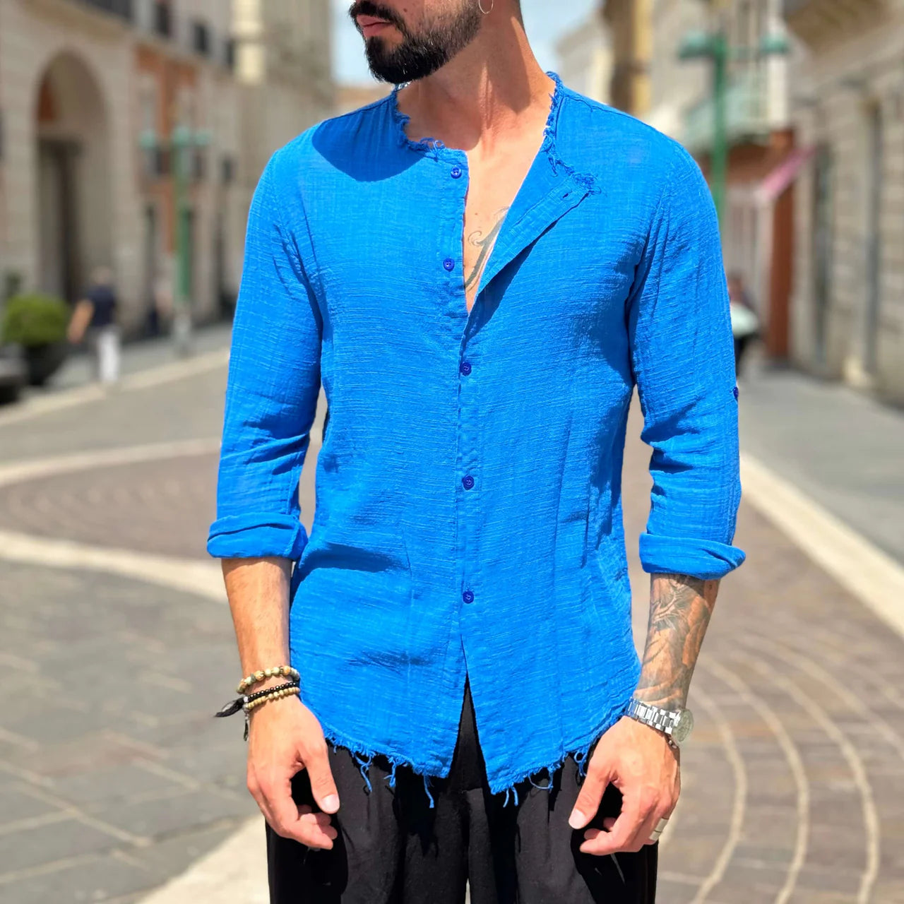 Camicia con collo sfrangiato - FLAG STORE