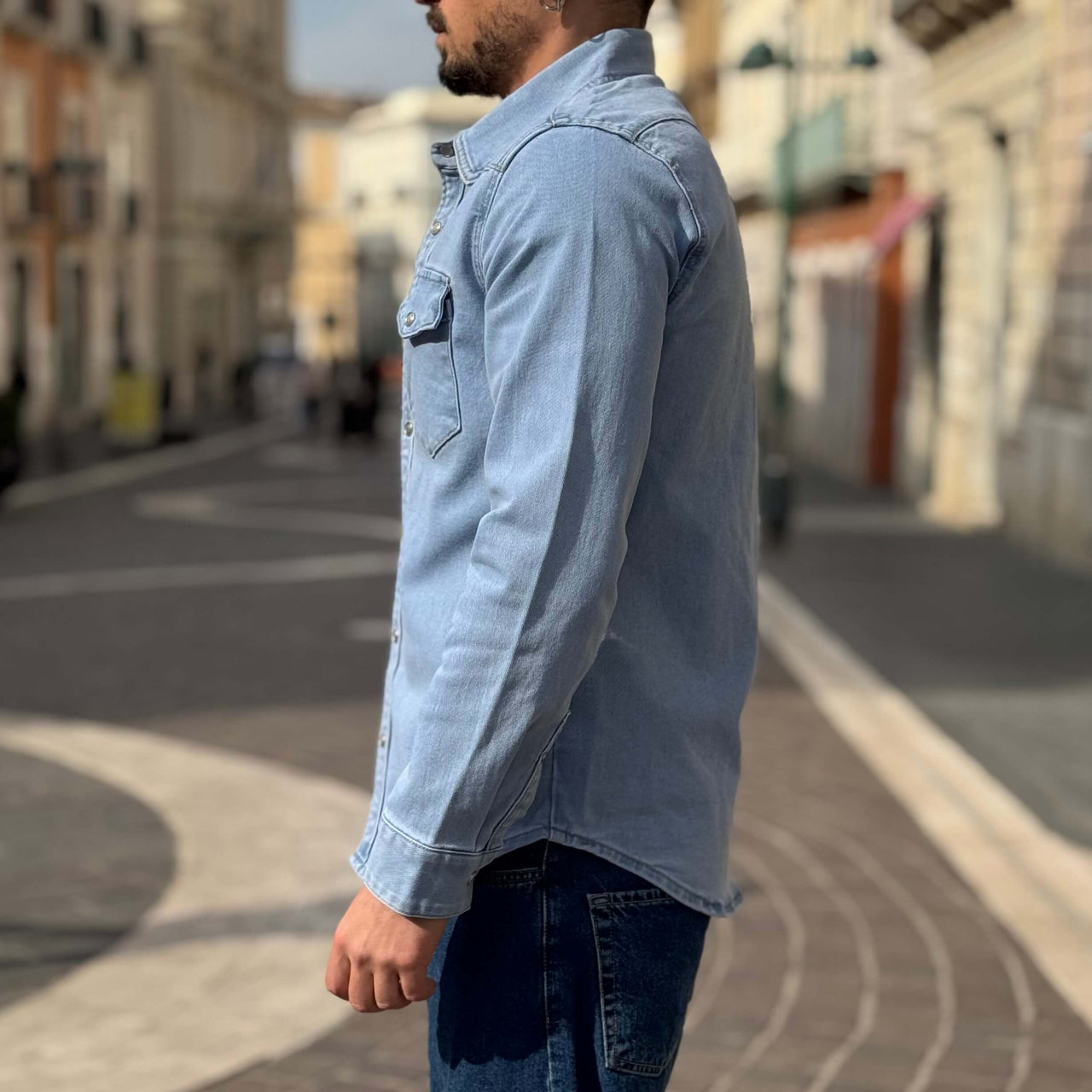 Camicia di jeans azzurro chiaro - FLAG STORE