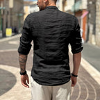 Camicia di lino Collo Coreano