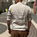 Camicia di lino Collo Coreano