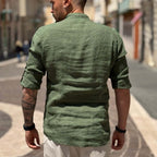 Camicia di lino Collo Coreano