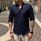Camicia di lino Collo Coreano