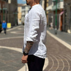 Camicia di lino Collo Coreano