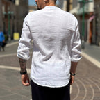 Camicia di lino Collo Coreano