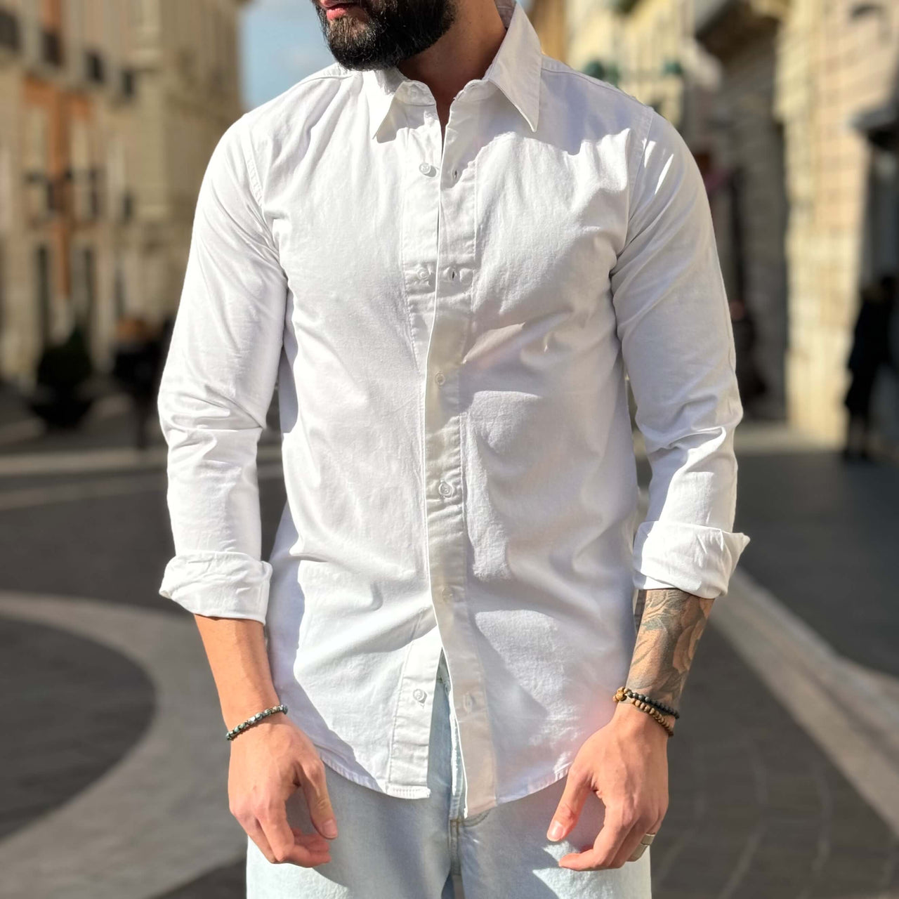 Camicia doppio cotone bianca - FLAG STORE