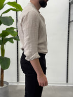 Camicia in Lino Collo Coreano Marracash