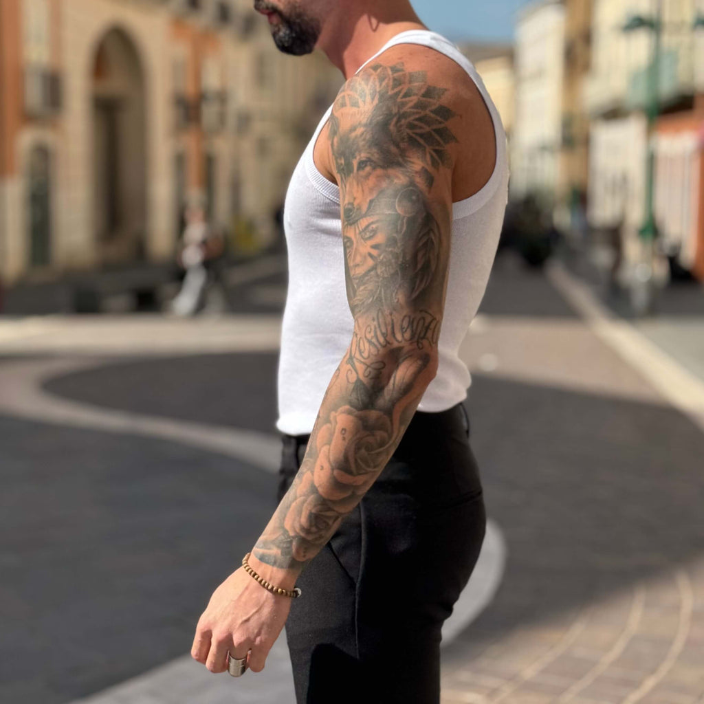 Canotta bianca a costine ZR - FLAG STORE