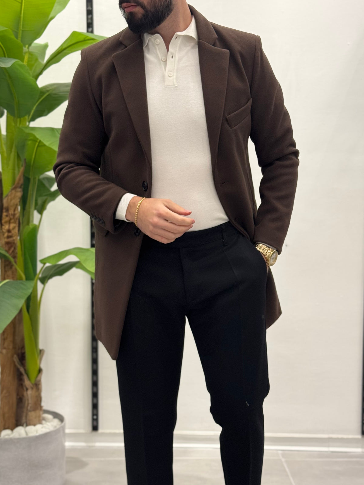 Gold Single-Breasted Coat 