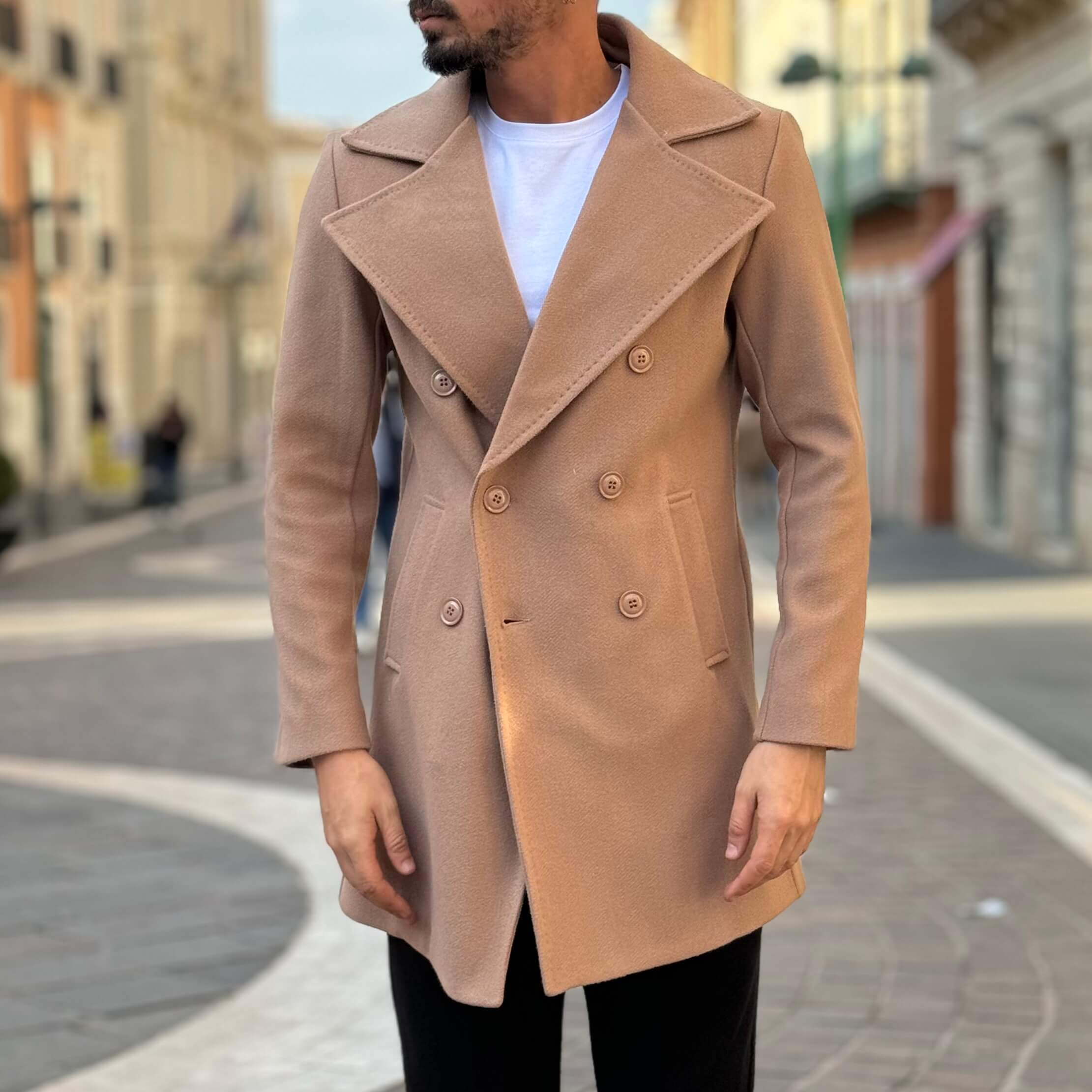 Cappotto cammello doppiopetto las vegas - FLAG STORE