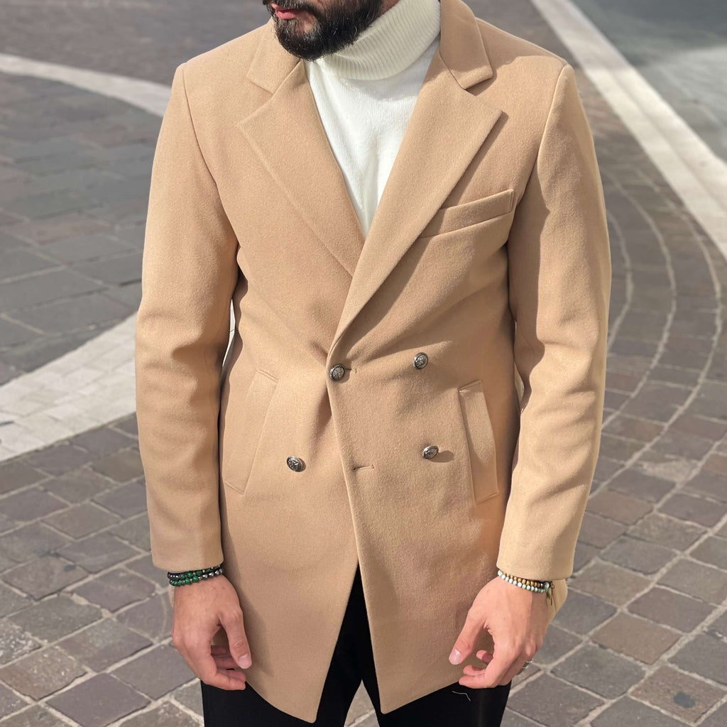 Cappotto doppio petto beige - FLAG STORE