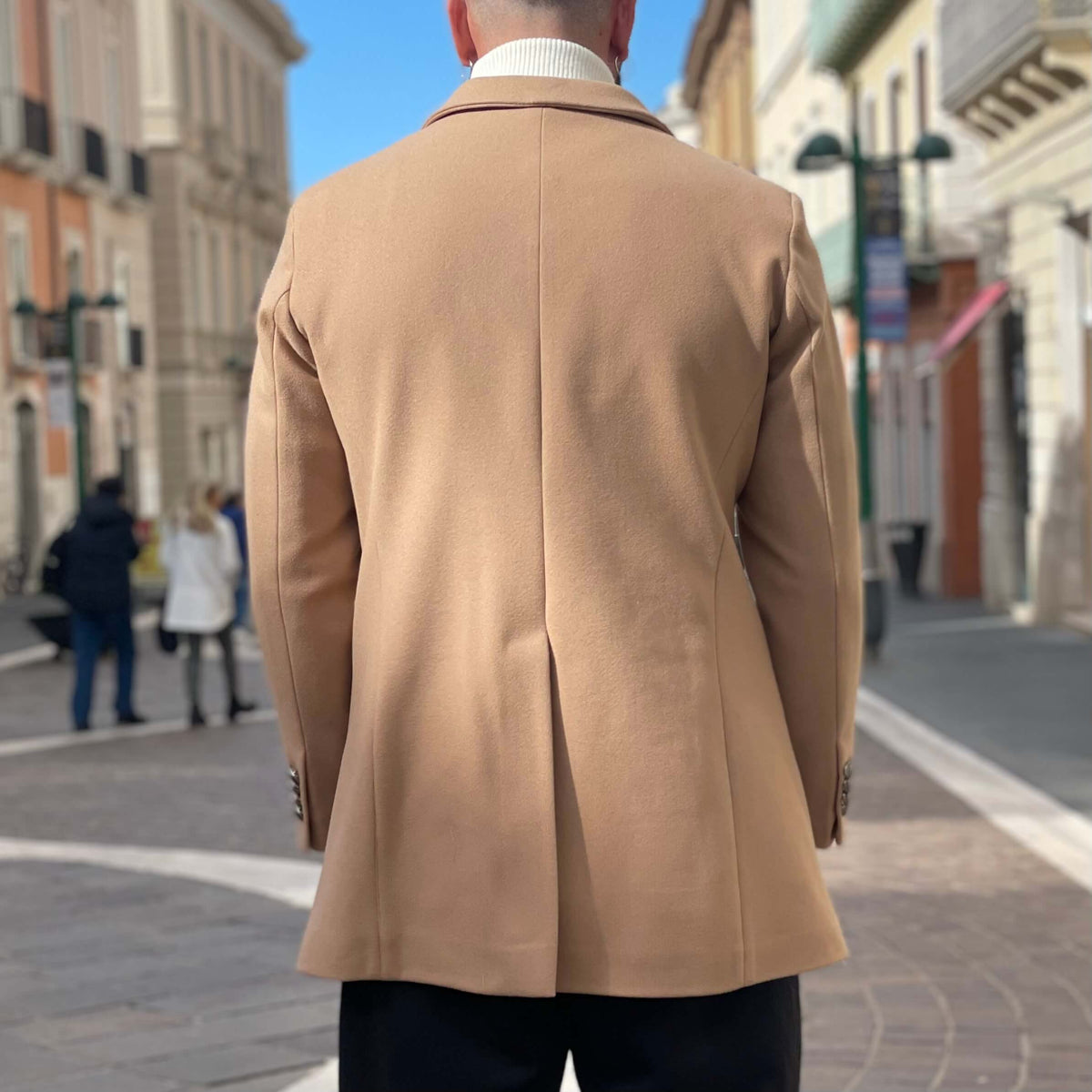 Beige double-breasted coat - FLAG STORE 