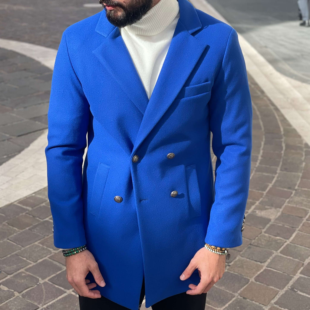 Cappotto doppio petto blu elettrico - FLAG STORE
