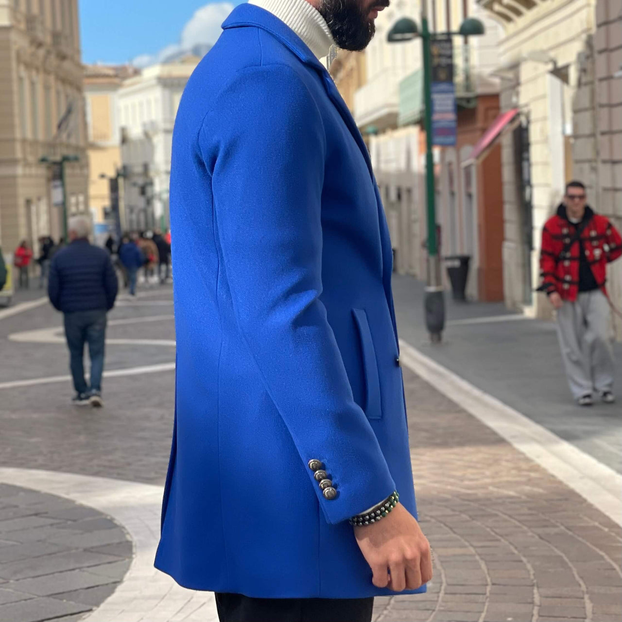 Cappotto doppio petto blu elettrico - FLAG STORE