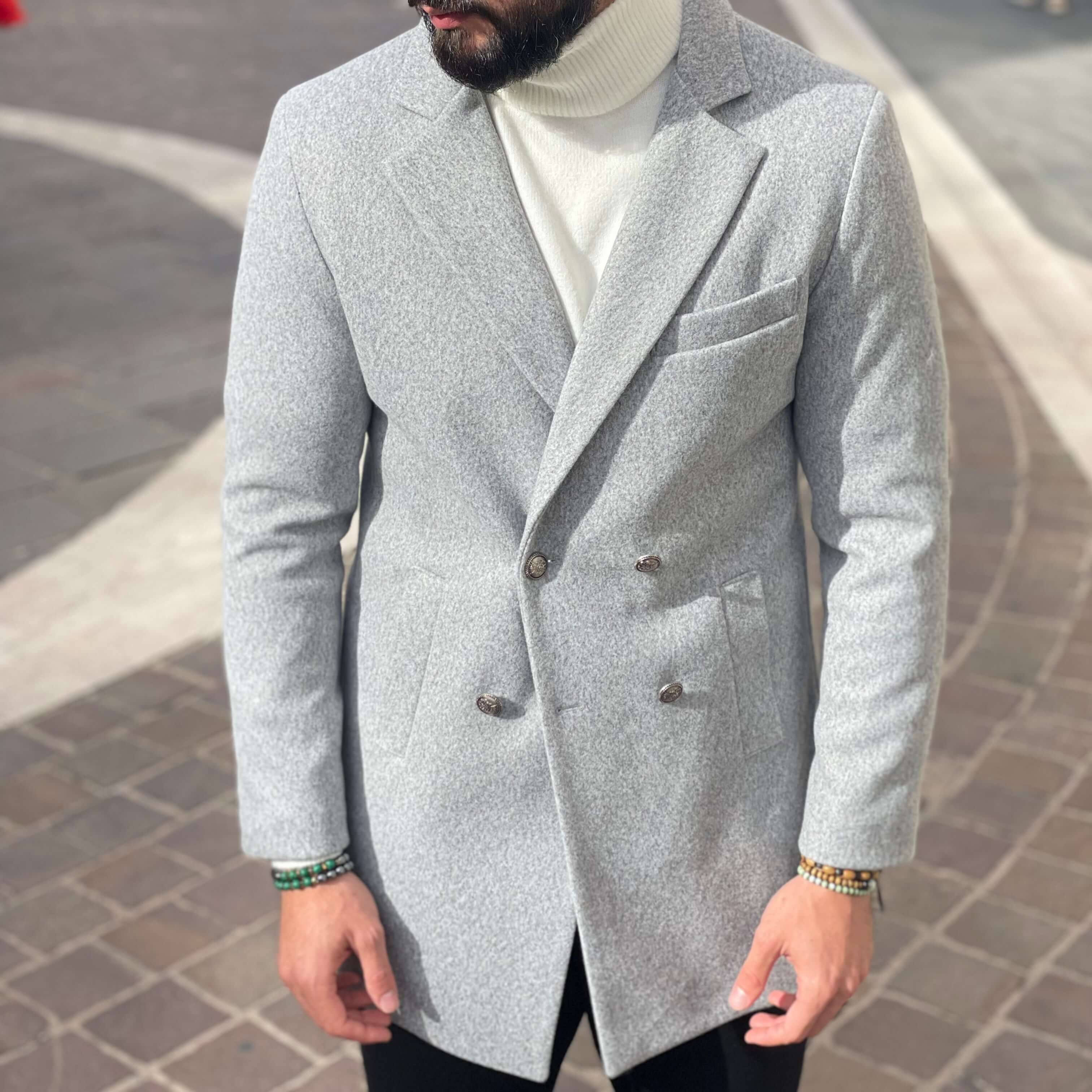 Cappotto doppio petto grigio - FLAG STORE