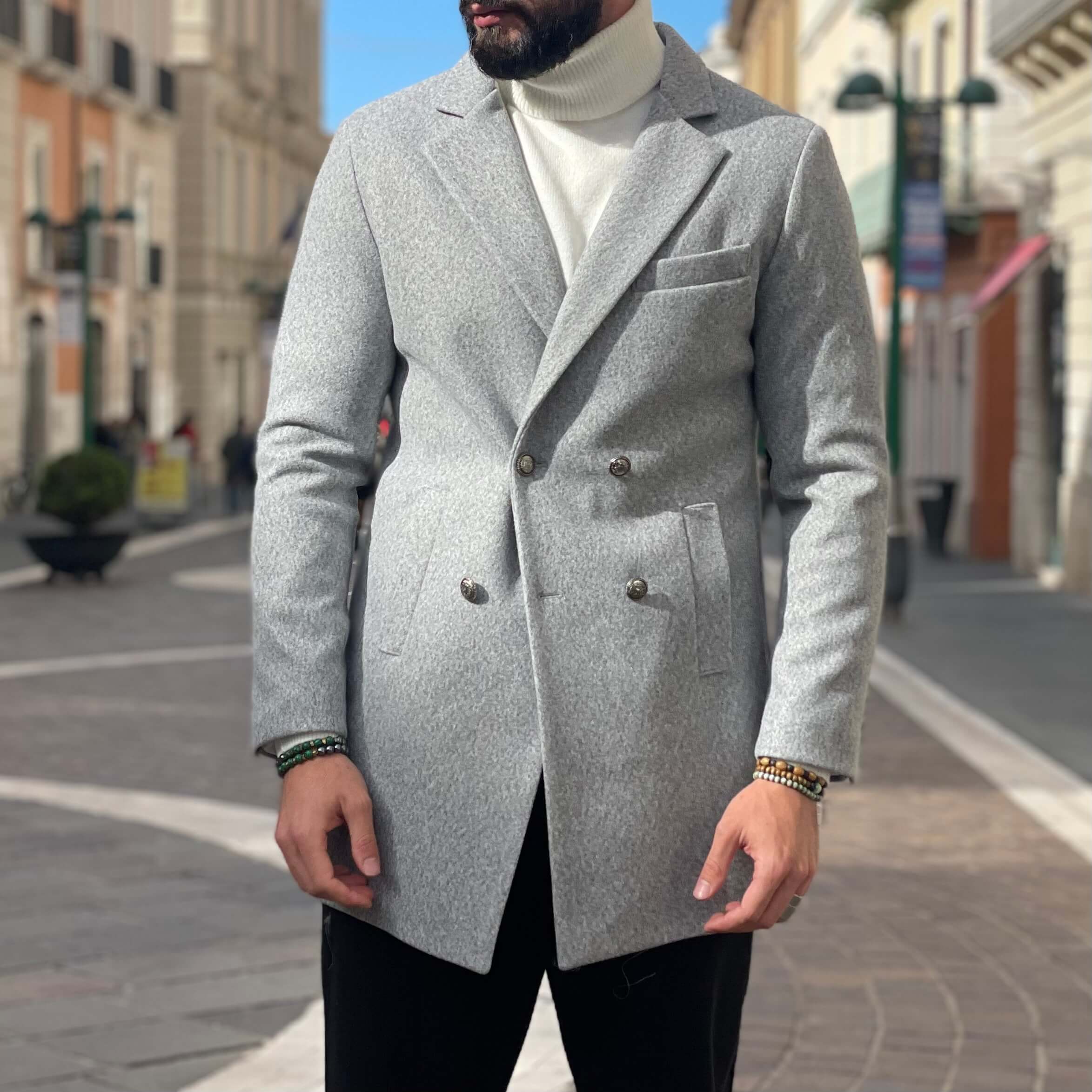 Cappotto doppio petto grigio - FLAG STORE