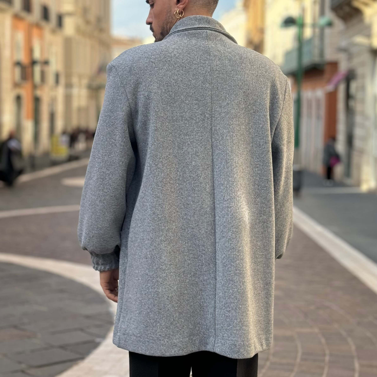 Cappotto grigio crop over - FLAG STORE