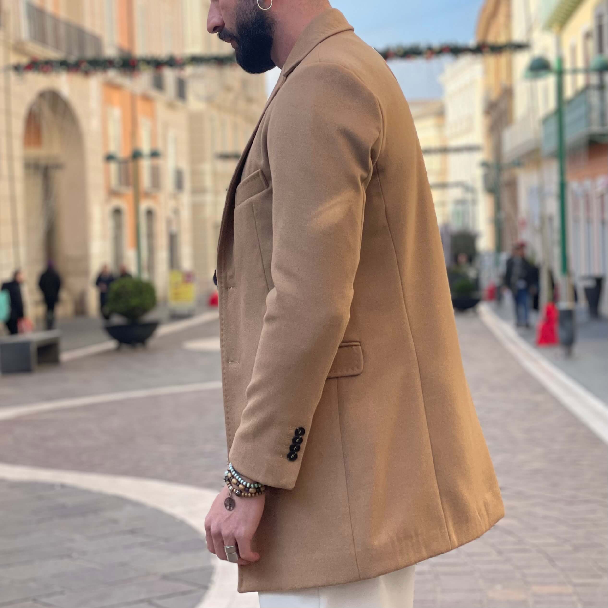 Cappotto mono petto beige - FLAG STORE