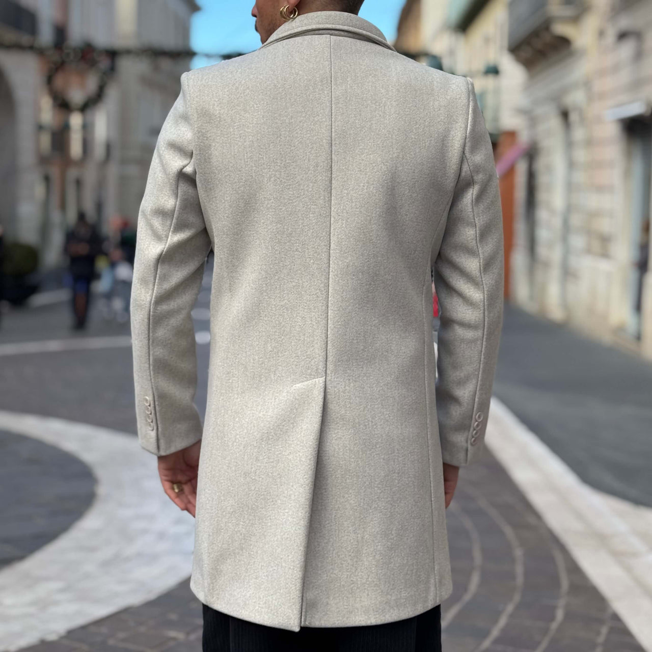 Cappotto tortora mono petto Roma - FLAG STORE