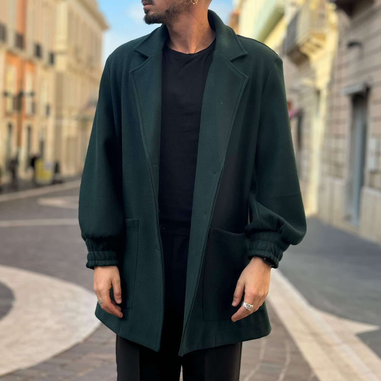 Cappotto verde crop over - FLAG STORE