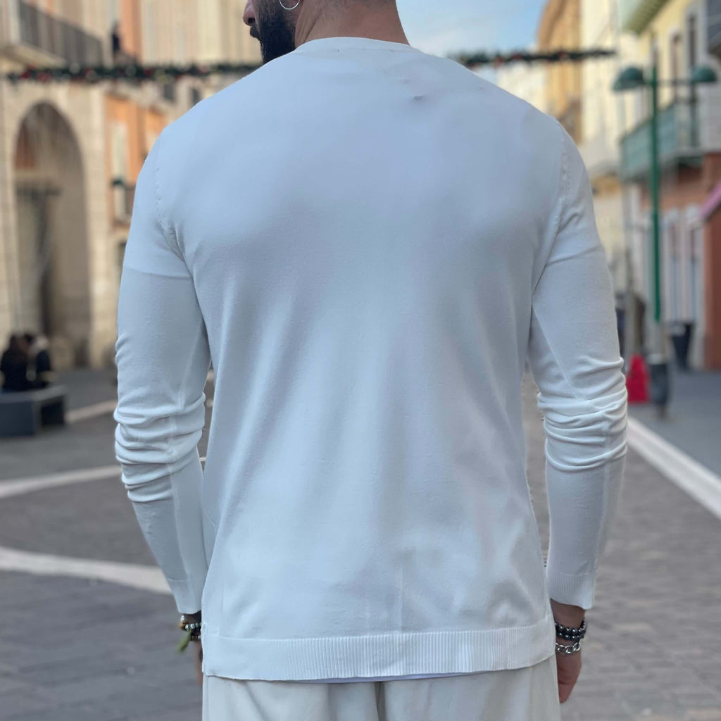 Cardigan basic bianco - FLAG STORE
