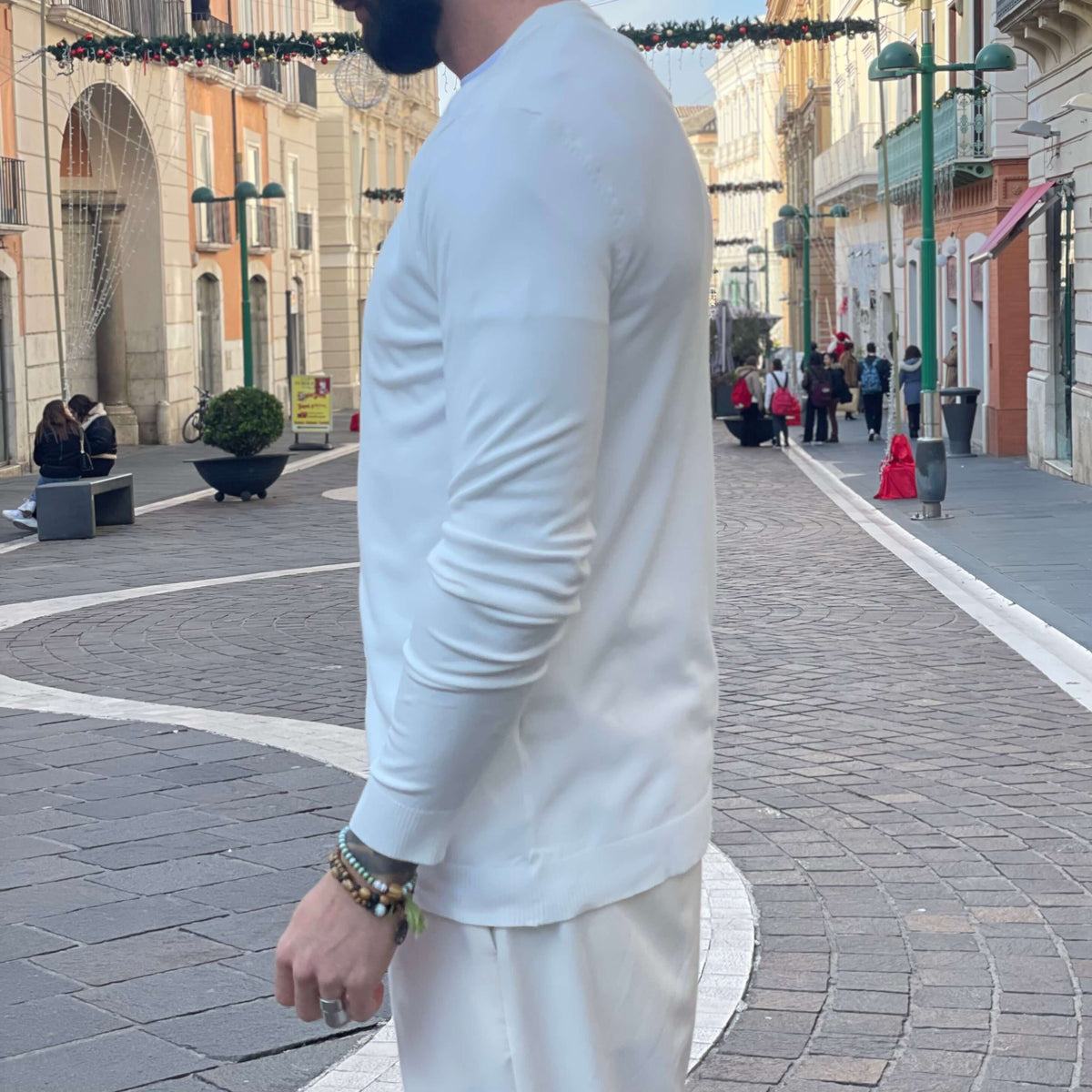 Cardigan basic bianco - FLAG STORE