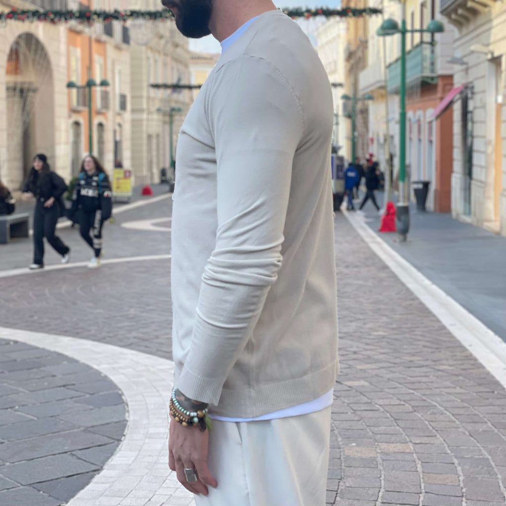 Cardigan basic tortora - FLAG STORE