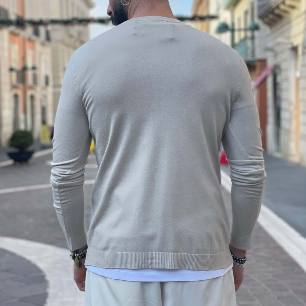 Cardigan basic tortora - FLAG STORE