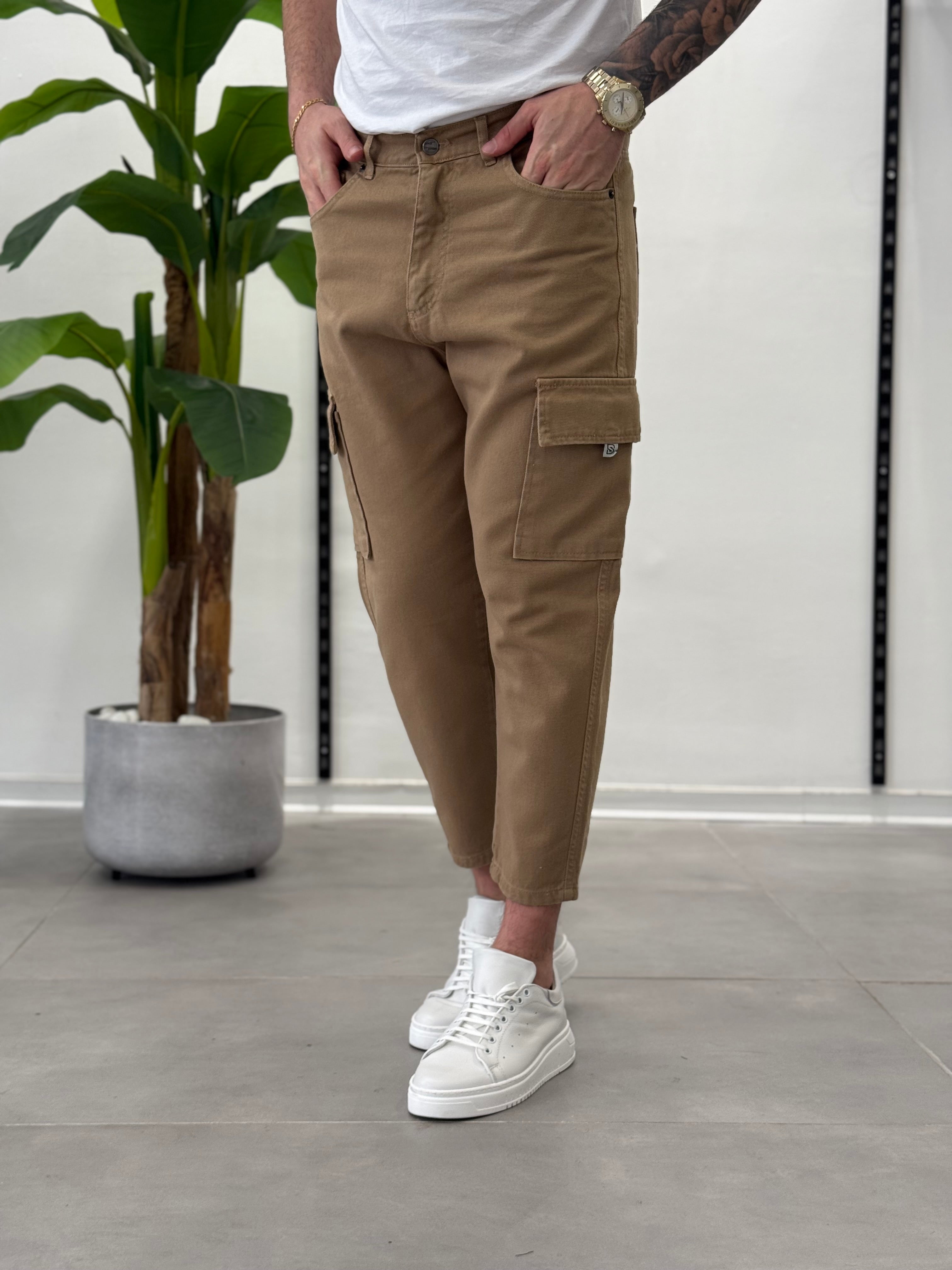 Cargo Jeans Beige Vegas - Carrot Fit