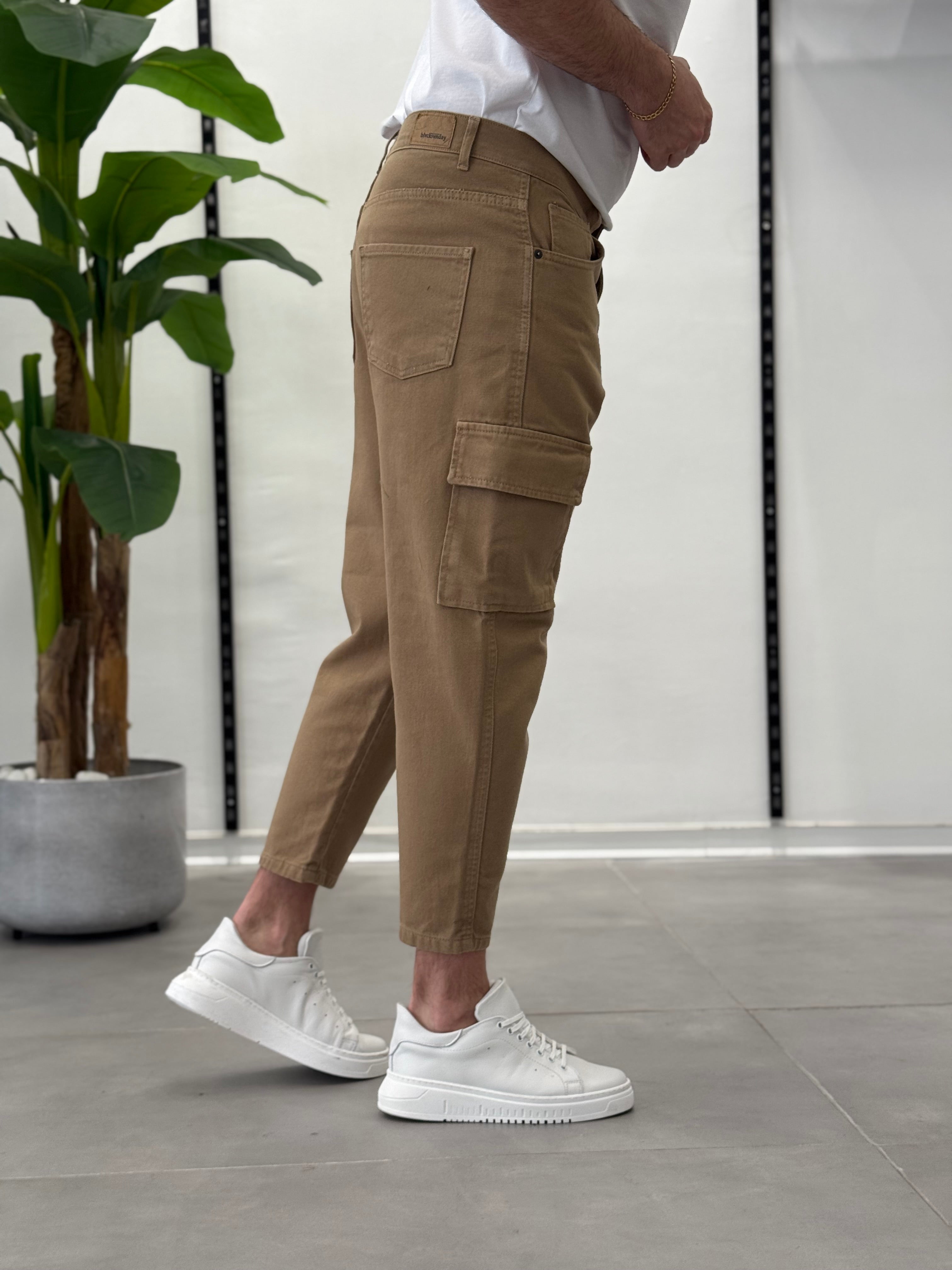 Cargo Jeans Beige Vegas - Carrot Fit