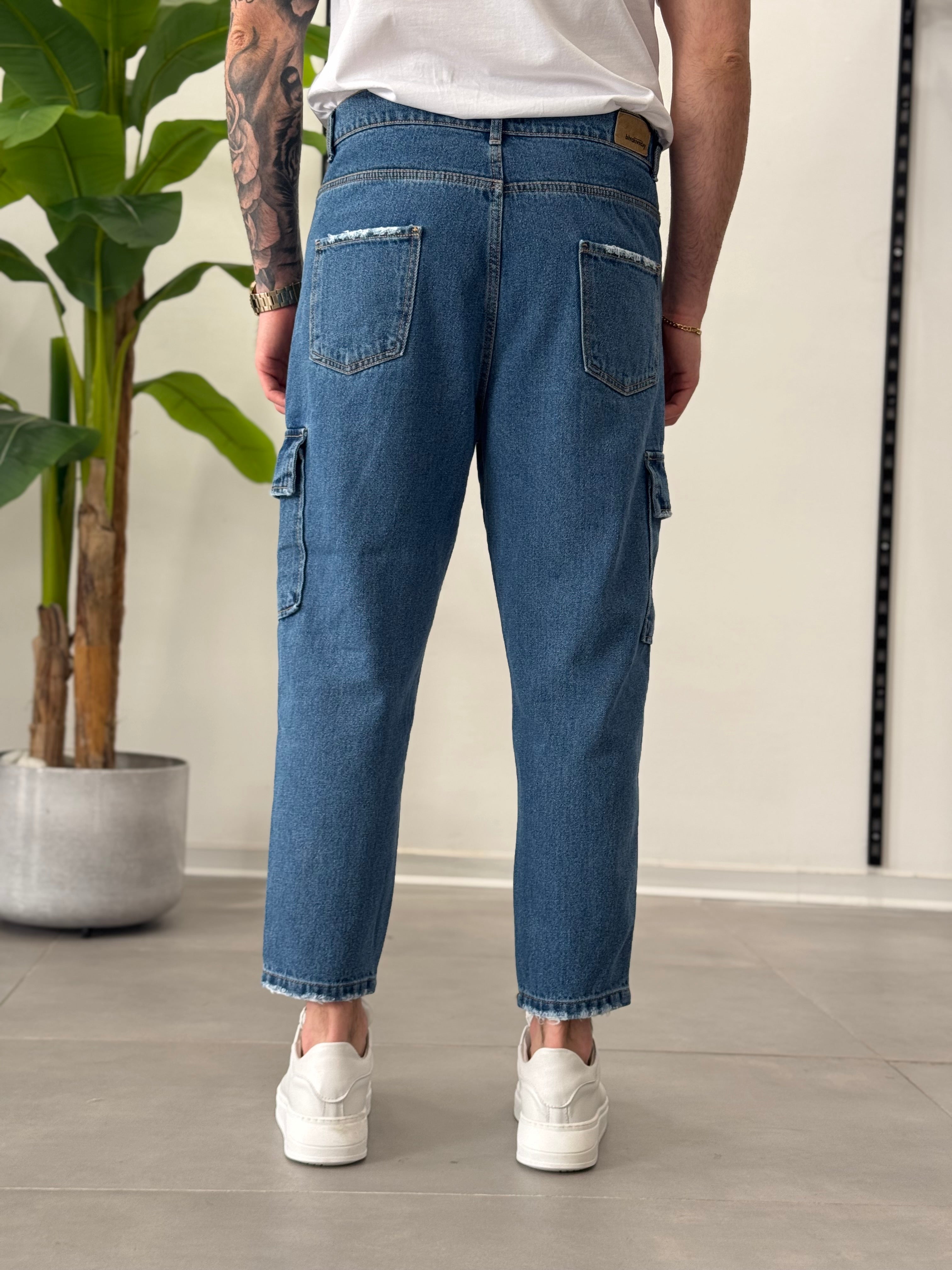 Cargo Jeans Blu Vegas - Carrot Fit