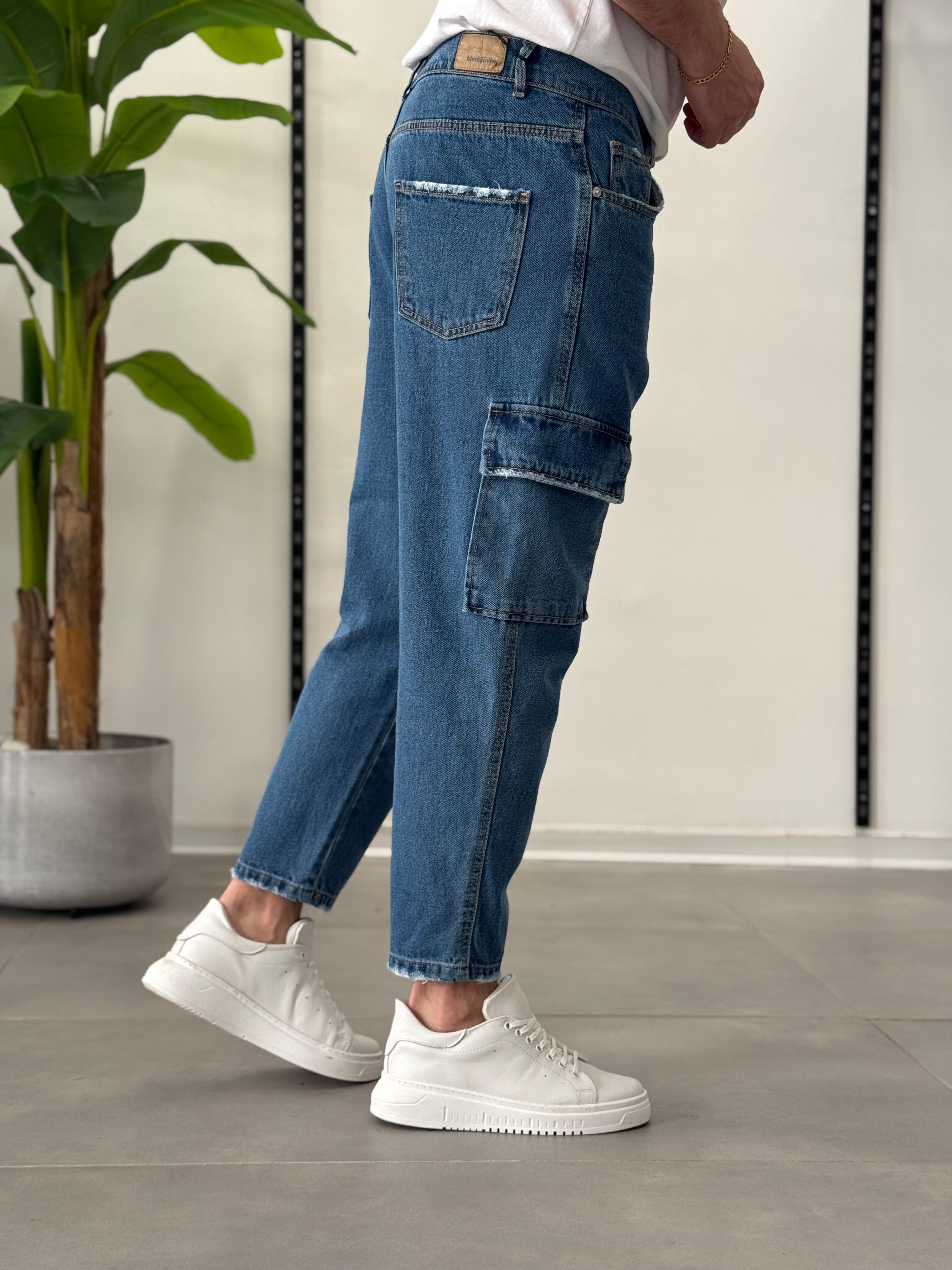 Cargo Jeans Blu Vegas - Carrot Fit